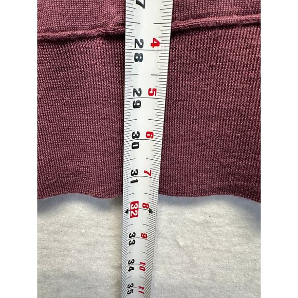 J.Crew 100% Merino Wool Longline Button Front Cardigan Sweater L Muted Purple - Picture 8 of 9